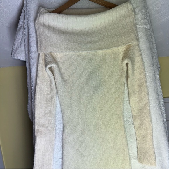 NEW LE SUPERBE Jackpot Ribbed Knit Off Shoulder Midi Dress S $545 Wool Cashmere - Picture 7 of 12